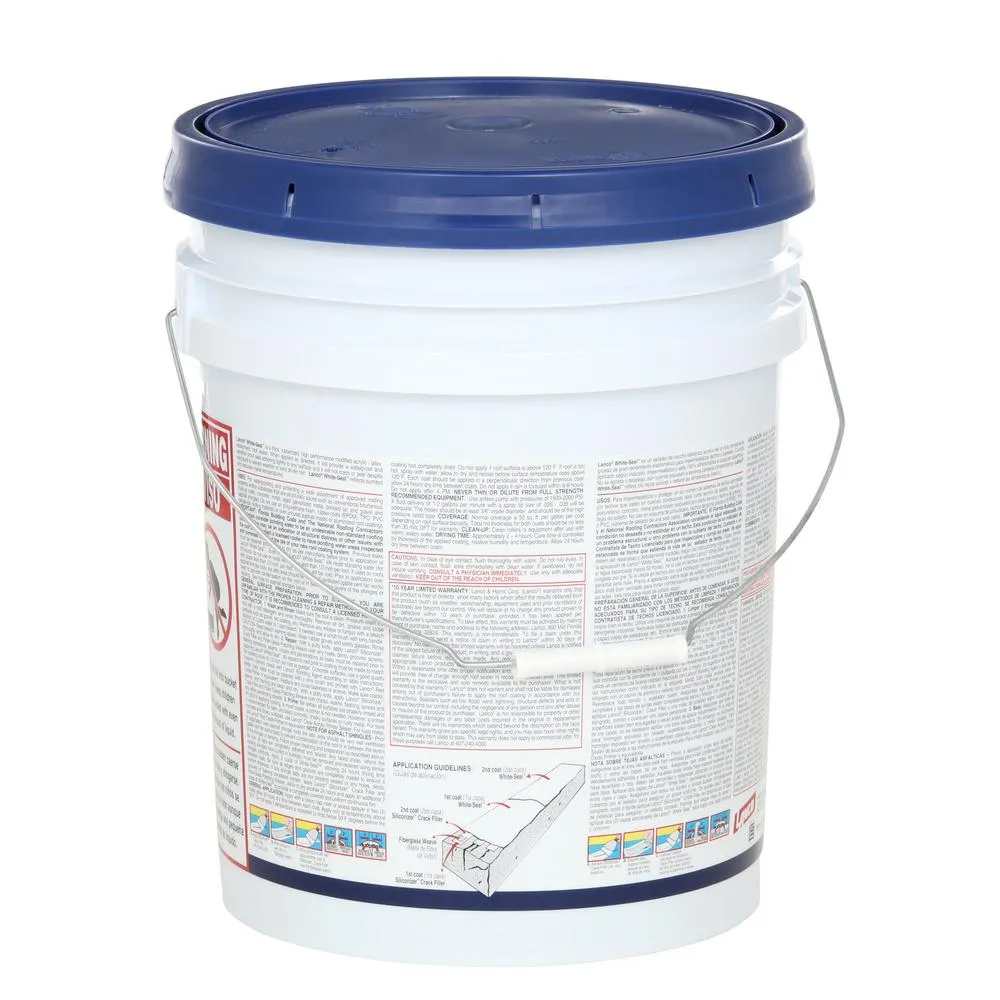 5 Gal. White-Seal 100% Acrylic Elastomeric Reflective Roof Coating with High Dirt Pick-Up Resistance