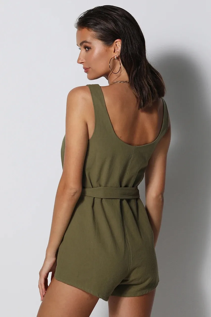 All day khaki playsuit