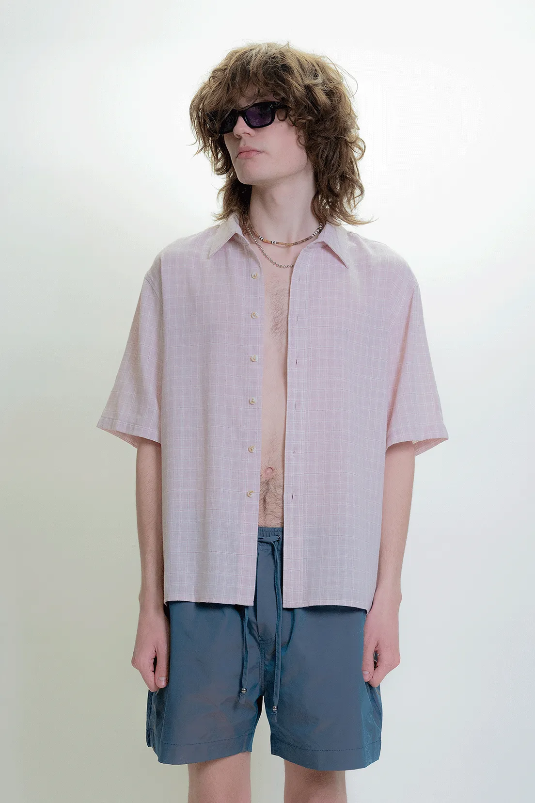 All Day Shirt - Pink Grid