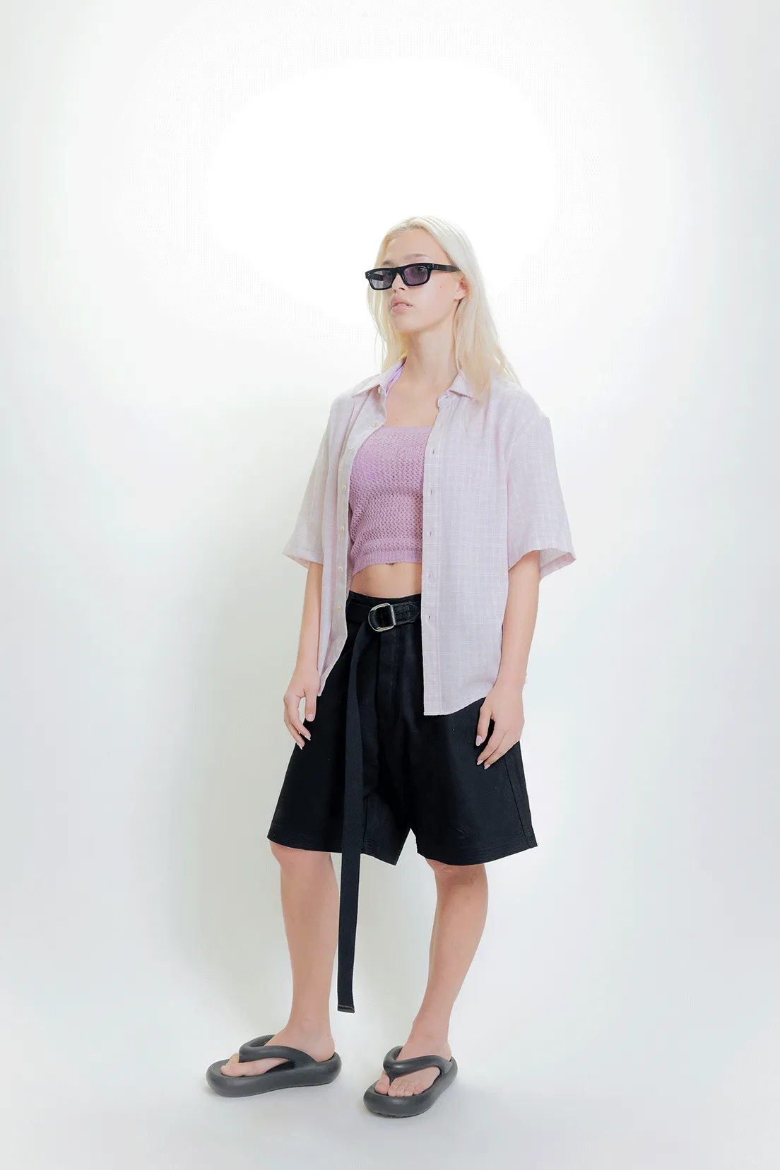 All Day Shirt - Pink Grid