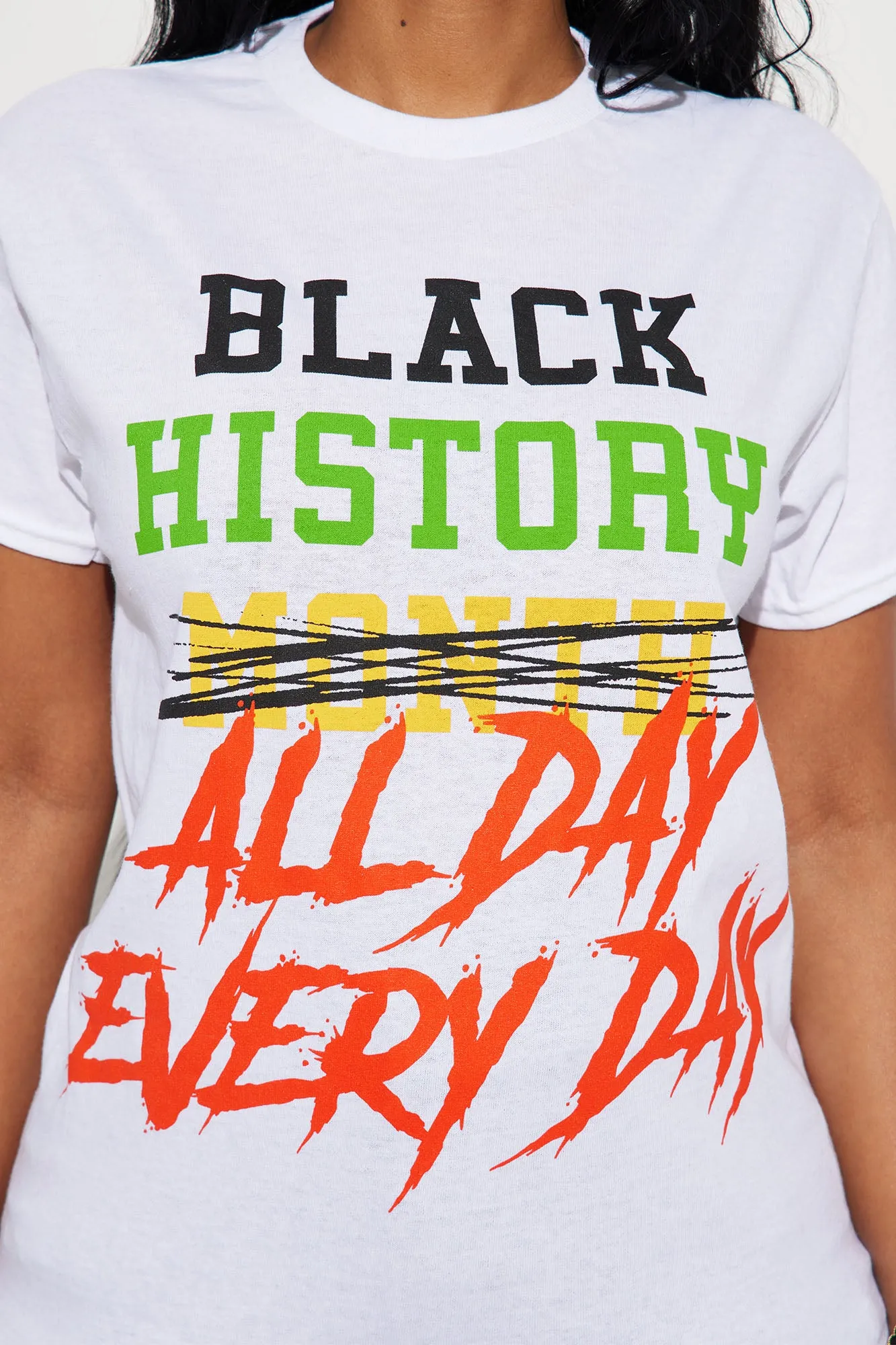 Black History All Day Every Day Tshirt - White