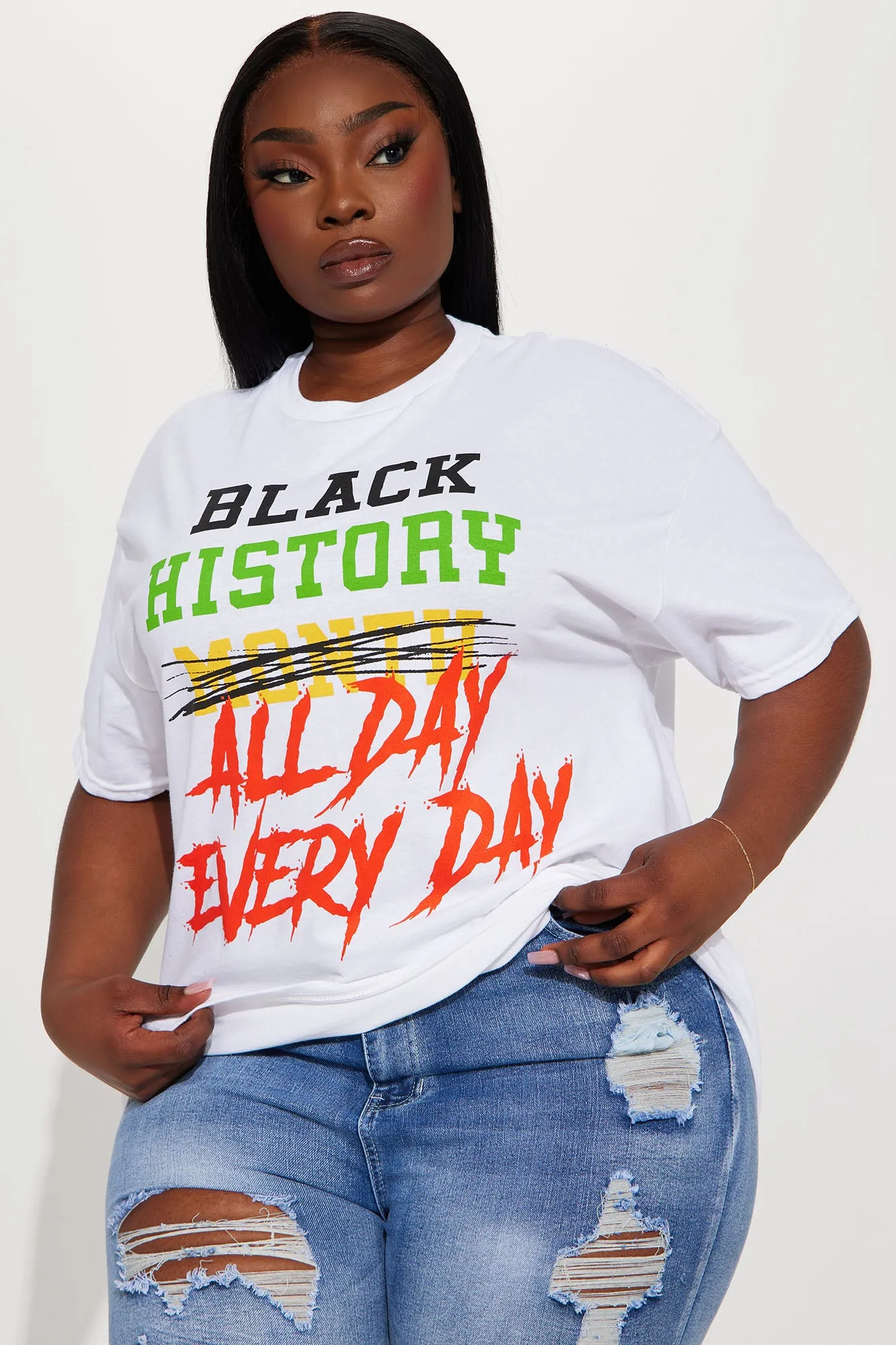 Black History All Day Every Day Tshirt - White