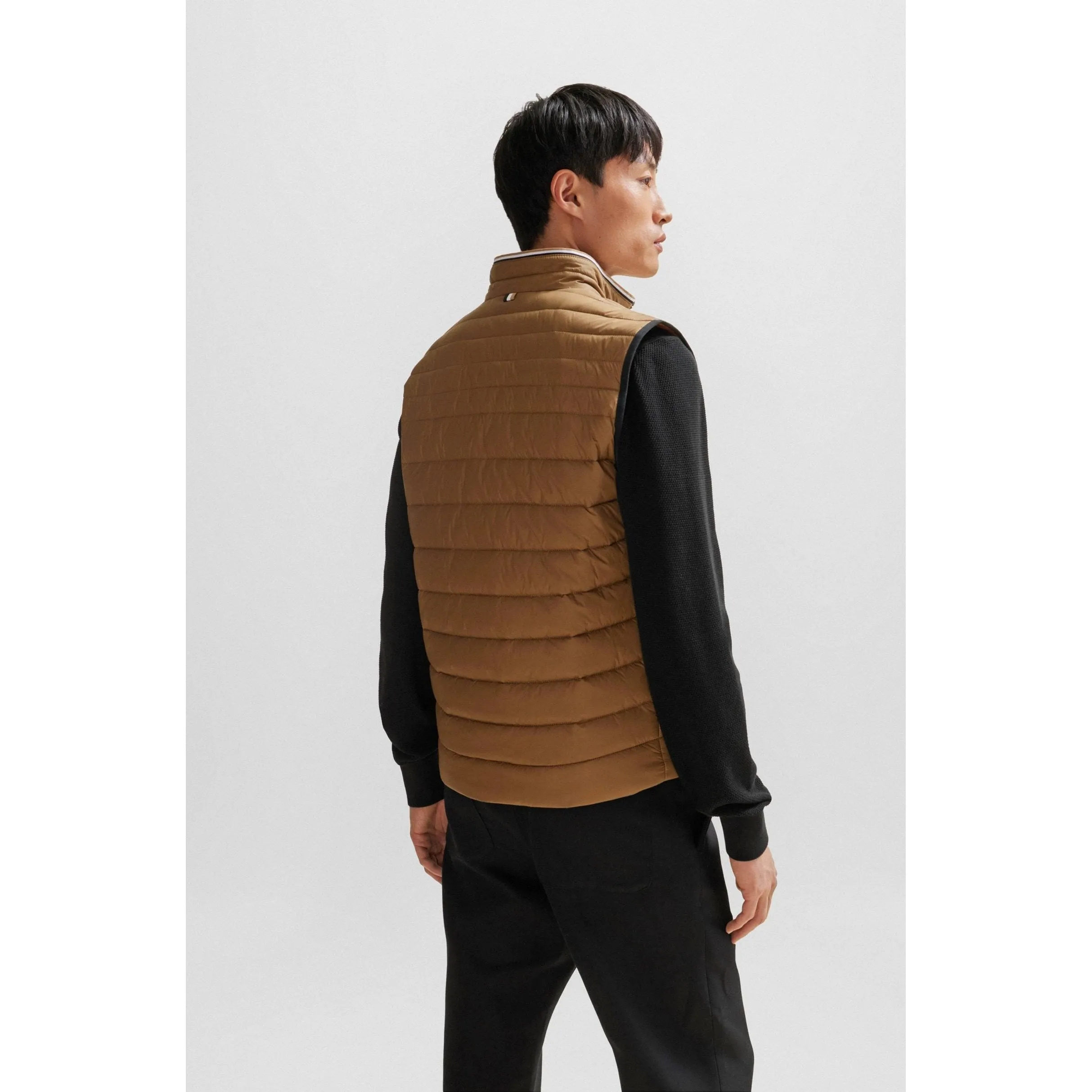 BOSS WATER-REPELLENT PADDED VEST WITH 3D LOGO BAND