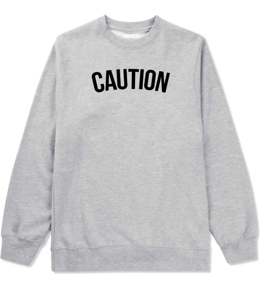 Caution Mens Crewneck Sweatshirt