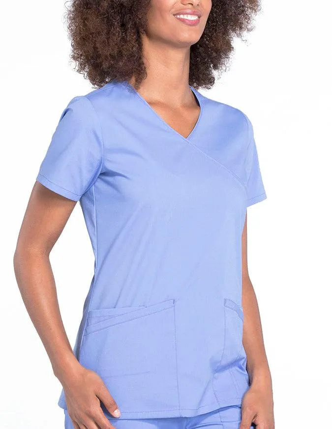 Cherokee Workwear Professionals Women's Mock Wrap Top