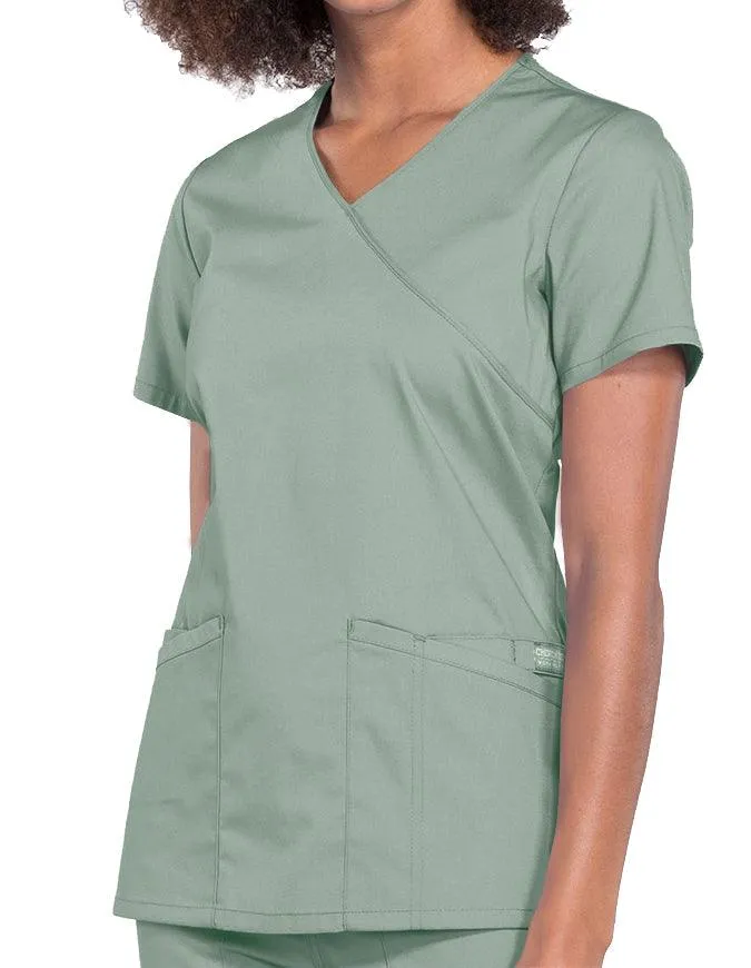 Cherokee Workwear Professionals Women's Mock Wrap Top