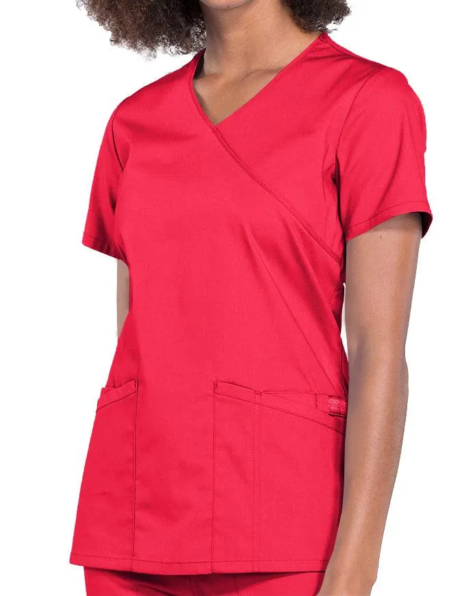 Cherokee Workwear Professionals Women's Mock Wrap Top