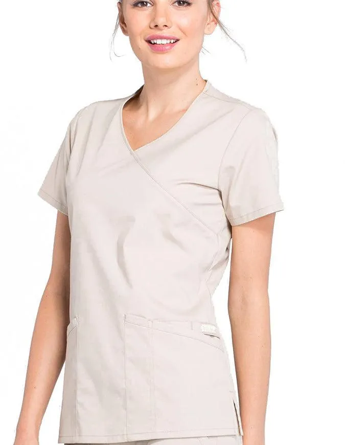 Cherokee Workwear Professionals Women's Mock Wrap Top
