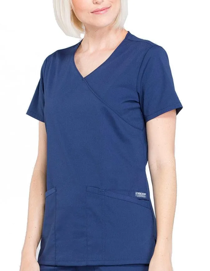 Cherokee Workwear Professionals Women's Mock Wrap Top