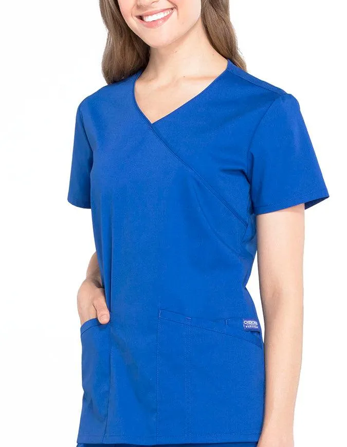 Cherokee Workwear Professionals Women's Mock Wrap Top