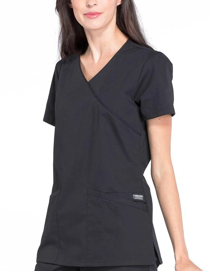 Cherokee Workwear Professionals Women's Mock Wrap Top