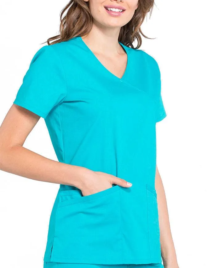 Cherokee Workwear Professionals Women's Mock Wrap Top