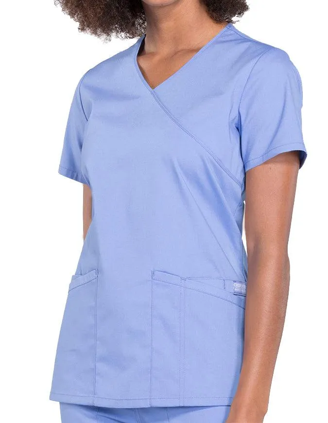 Cherokee Workwear Professionals Women's Mock Wrap Top