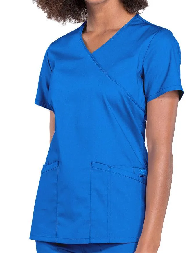 Cherokee Workwear Professionals Women's Mock Wrap Top