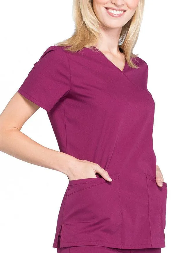 Cherokee Workwear Professionals Women's Mock Wrap Top
