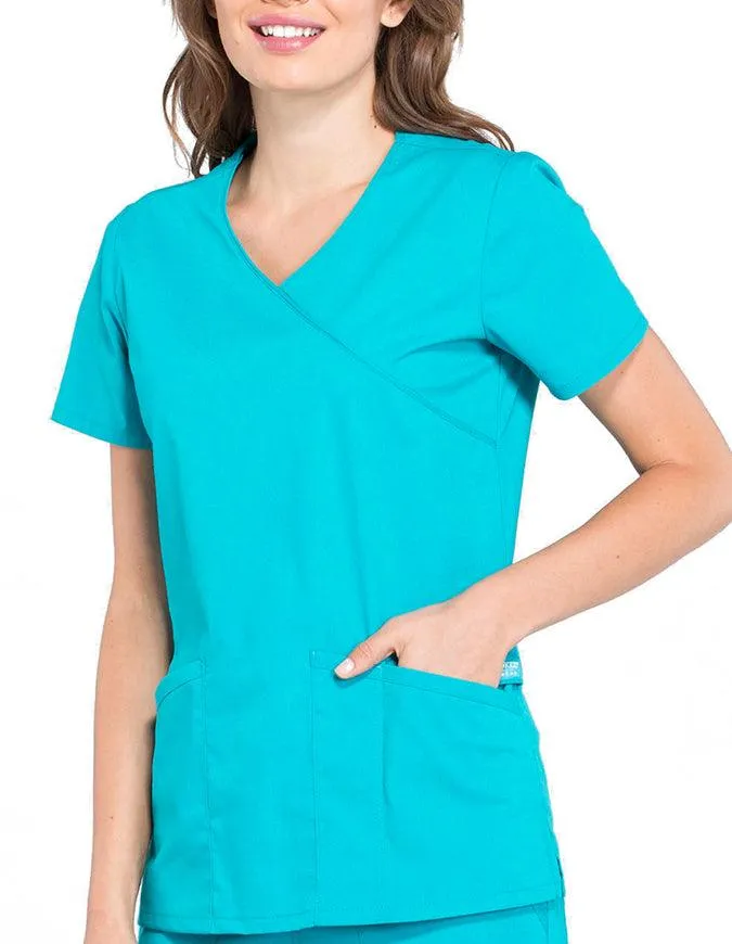 Cherokee Workwear Professionals Women's Mock Wrap Top