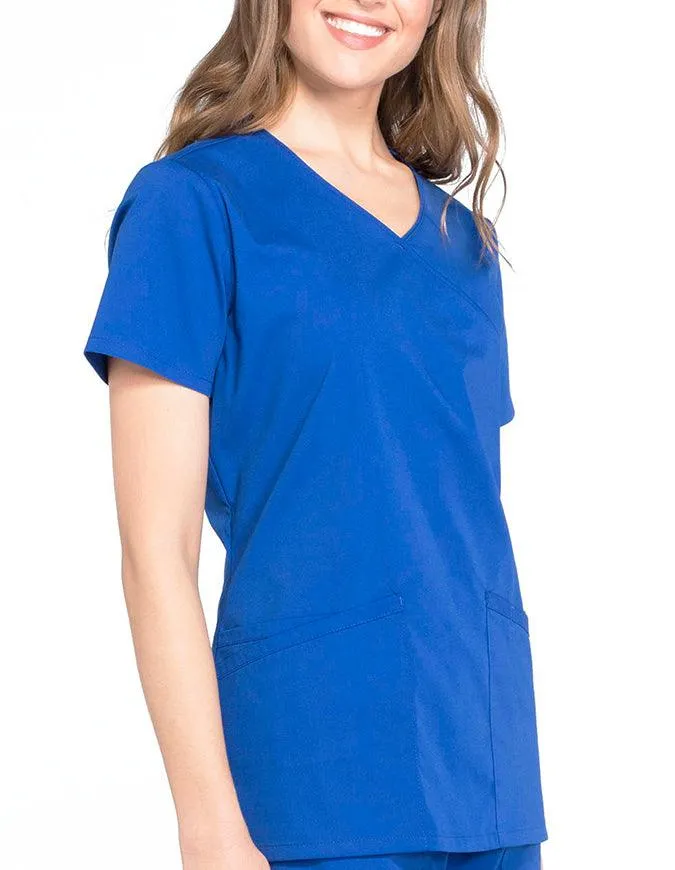 Cherokee Workwear Professionals Women's Mock Wrap Top