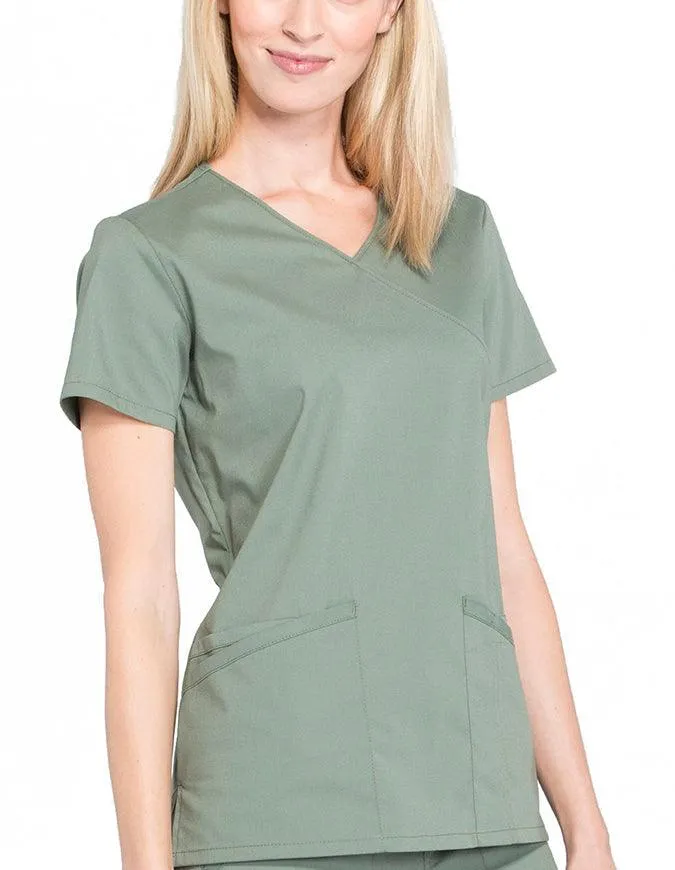 Cherokee Workwear Professionals Women's Mock Wrap Top