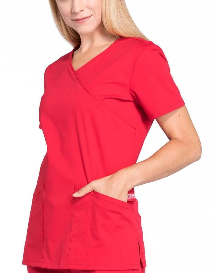 Cherokee Workwear Professionals Women's Mock Wrap Top