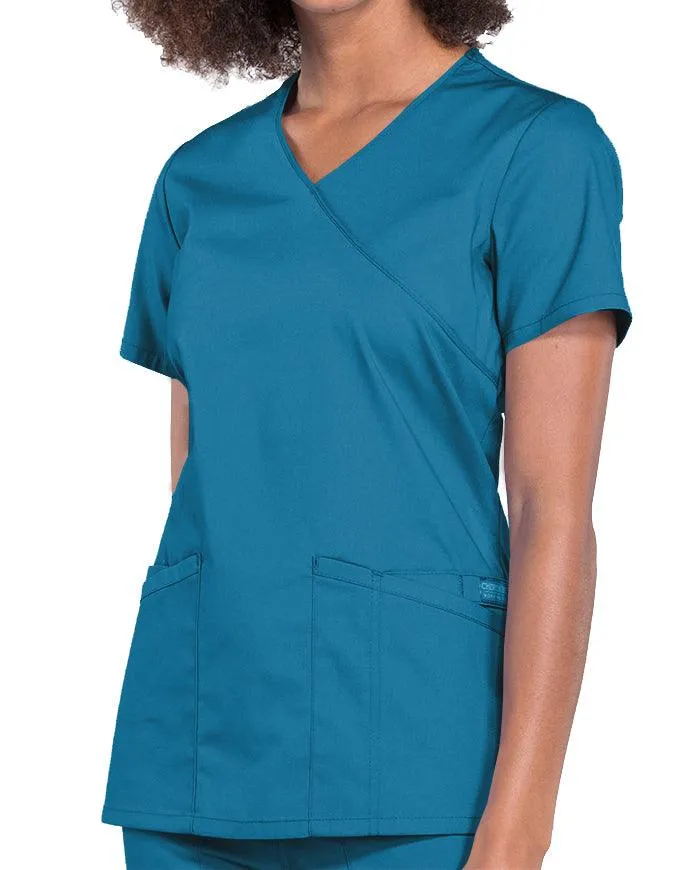 Cherokee Workwear Professionals Women's Mock Wrap Top
