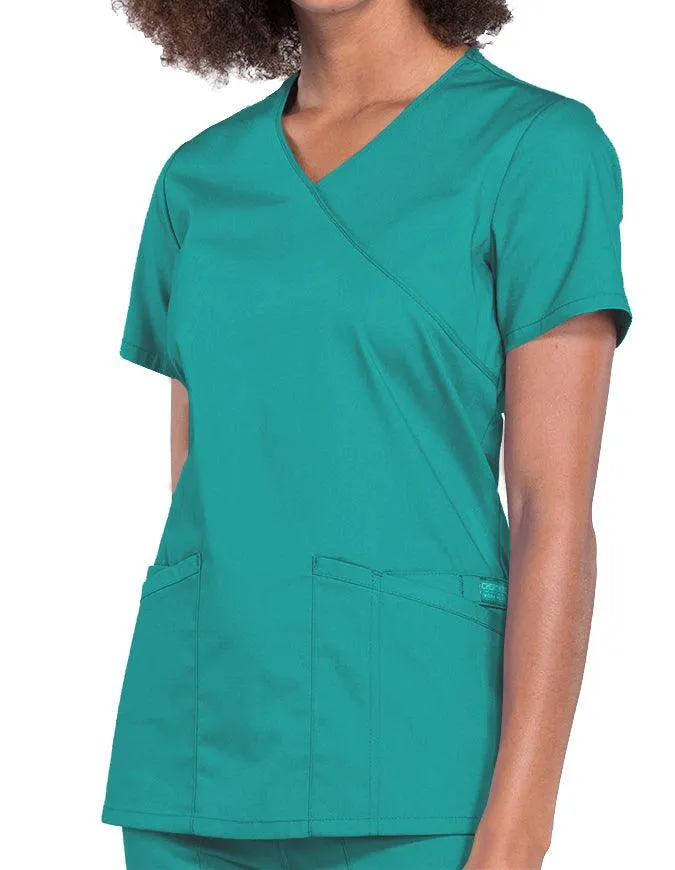 Cherokee Workwear Professionals Women's Mock Wrap Top