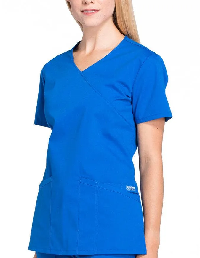 Cherokee Workwear Professionals Women's Mock Wrap Top