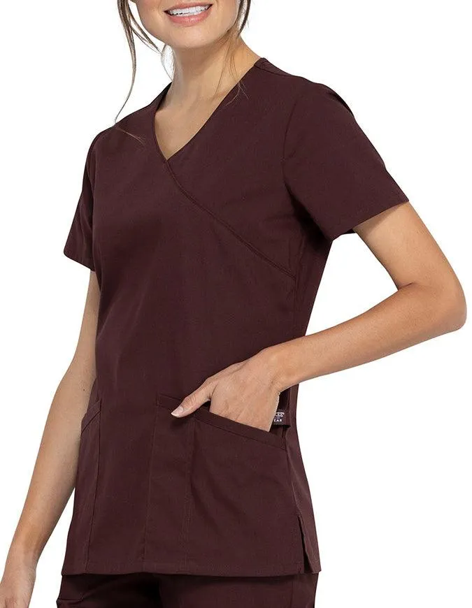 Cherokee Workwear Professionals Women's Mock Wrap Top