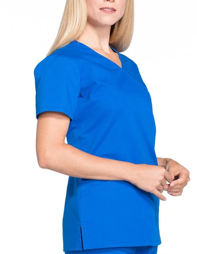Cherokee Workwear Professionals Women's Mock Wrap Top