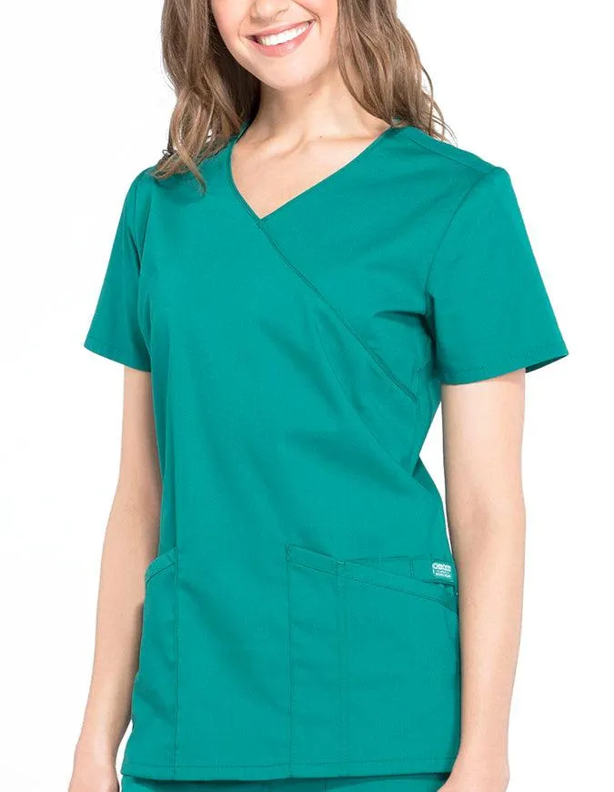 Cherokee Workwear Professionals Women's Mock Wrap Top
