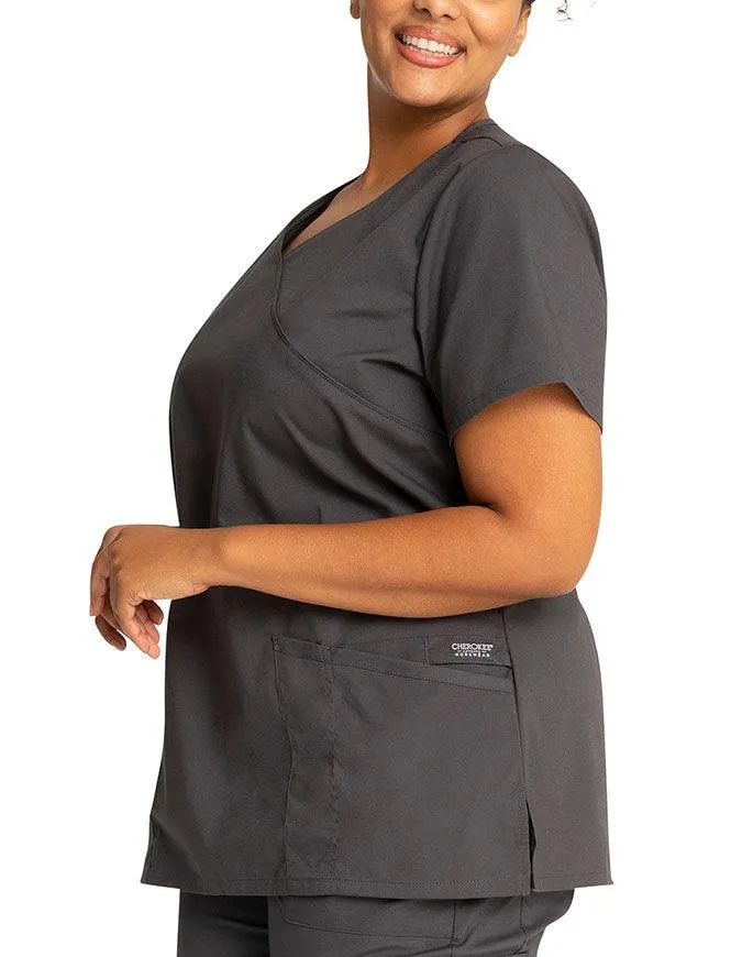 Cherokee Workwear Professionals Women's Mock Wrap Top