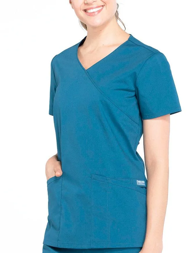 Cherokee Workwear Professionals Women's Mock Wrap Top