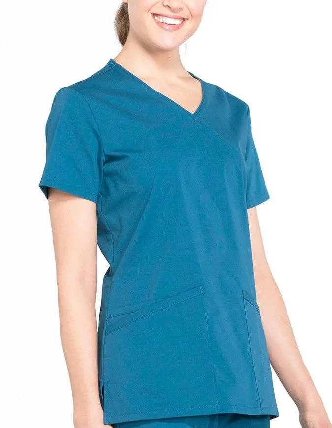 Cherokee Workwear Professionals Women's Mock Wrap Top