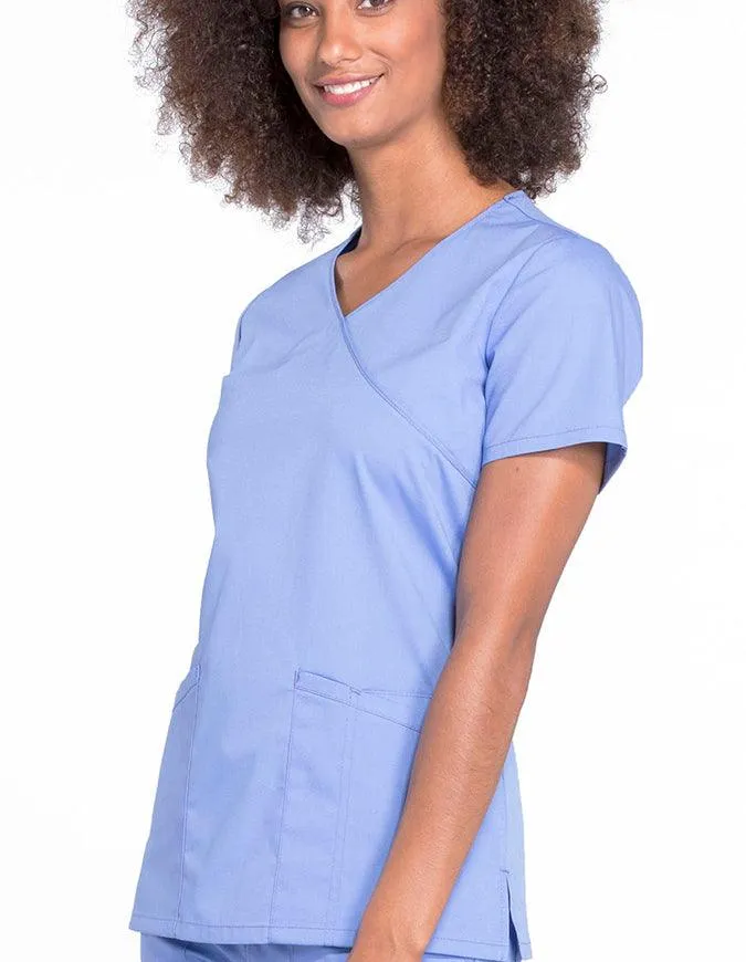 Cherokee Workwear Professionals Women's Mock Wrap Top