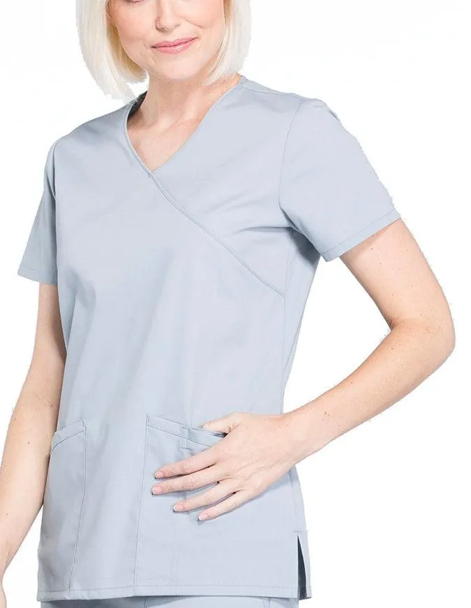 Cherokee Workwear Professionals Women's Mock Wrap Top