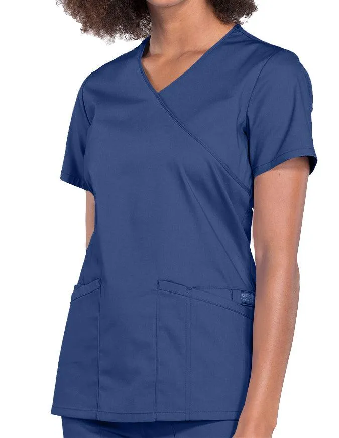 Cherokee Workwear Professionals Women's Mock Wrap Top