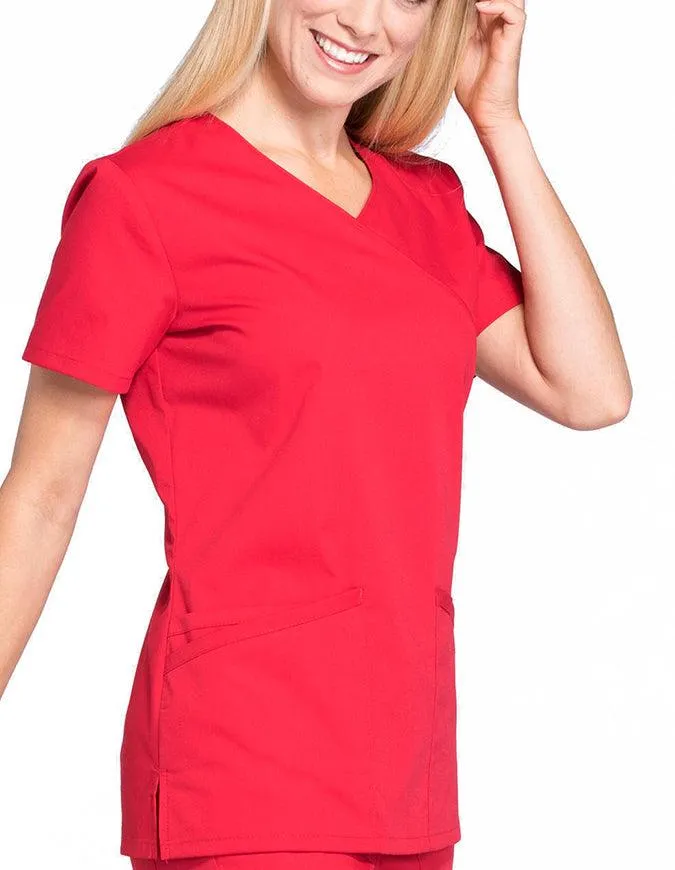 Cherokee Workwear Professionals Women's Mock Wrap Top