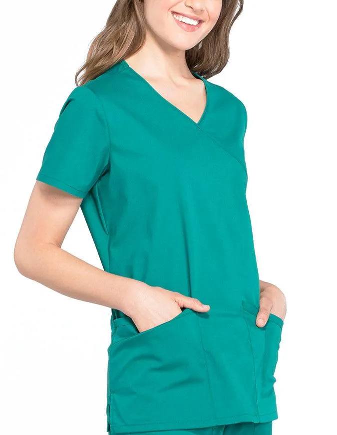 Cherokee Workwear Professionals Women's Mock Wrap Top