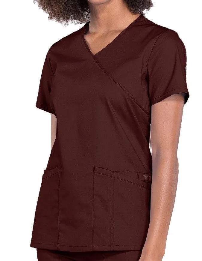 Cherokee Workwear Professionals Women's Mock Wrap Top