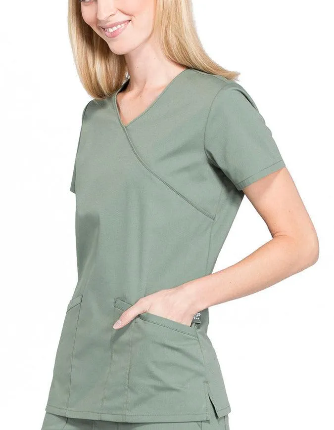 Cherokee Workwear Professionals Women's Mock Wrap Top