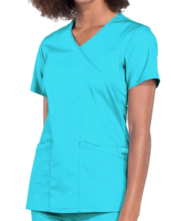 Cherokee Workwear Professionals Women's Mock Wrap Top