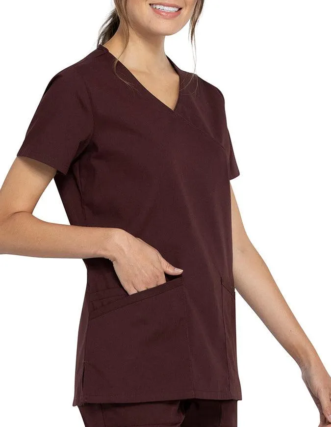 Cherokee Workwear Professionals Women's Mock Wrap Top