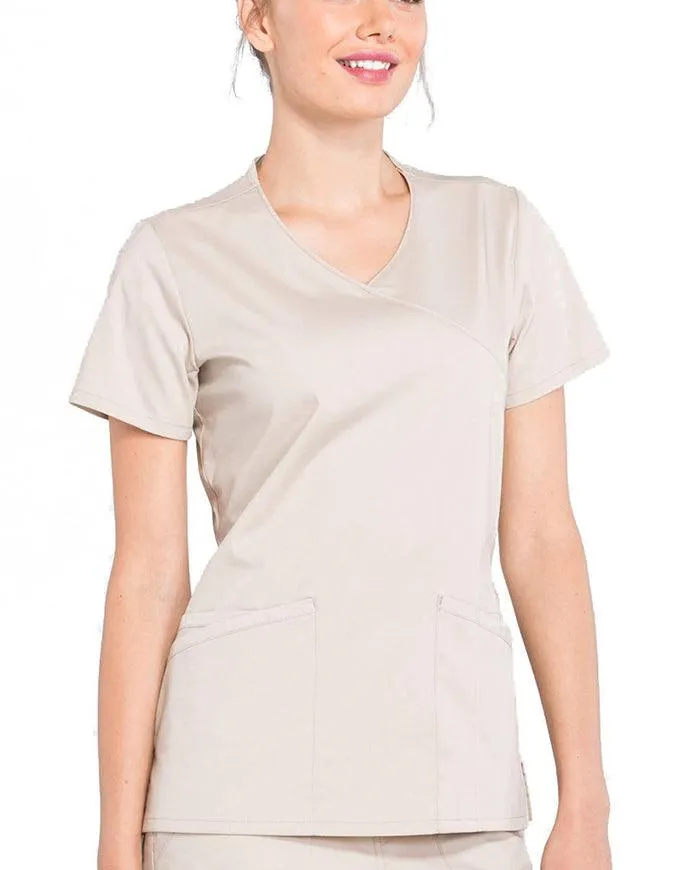 Cherokee Workwear Professionals Women's Mock Wrap Top