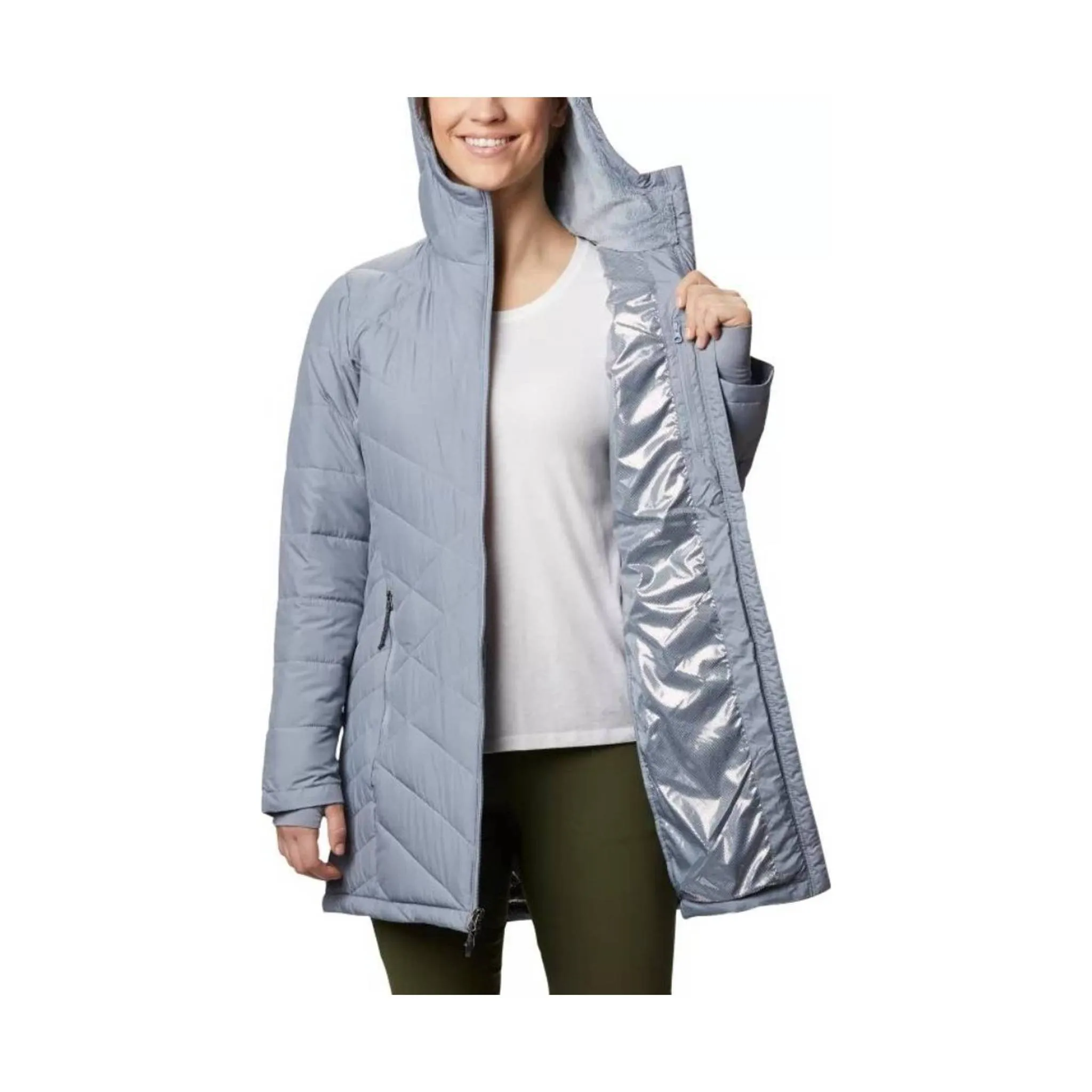 Columbia Women's Heavenly Long Hooded Jacket - Tradewinds Grey