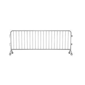 Crowdmaster® Crowd Control Pre Galvanized Light Duty Steel Barricade - Roller Feet - 8.5 Ft Long