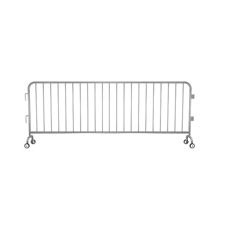 Crowdmaster® Crowd Control Pre Galvanized Light Duty Steel Barricade - Roller Feet - 8.5 Ft Long