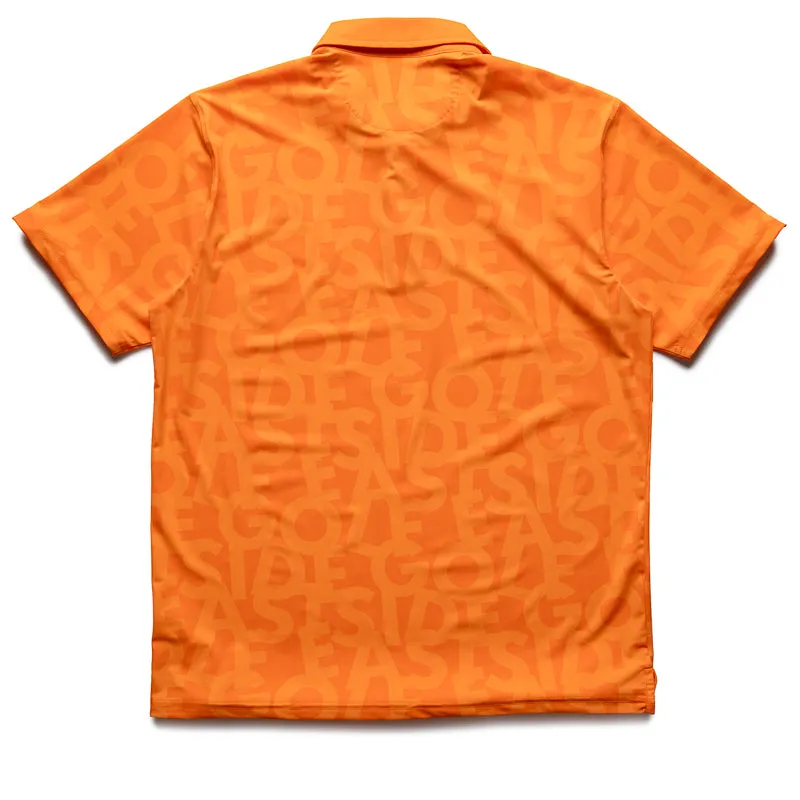 Eastside Golf Snap Placket Polo - Cantalope Shuffle Print