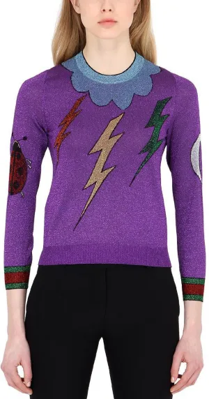 Extra Fine Intarsia Knit Sweater