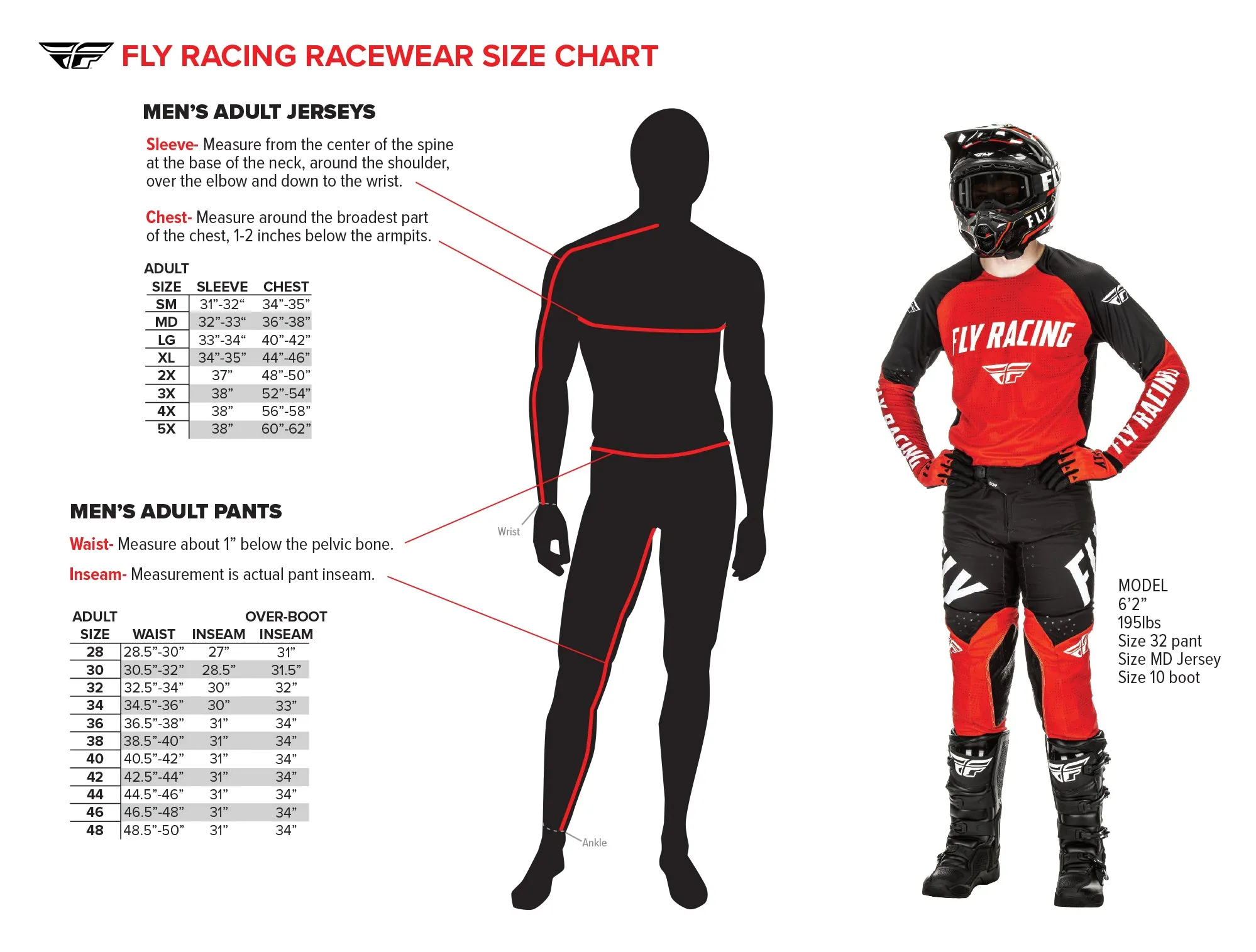 Fly Racing 2024 F-16 Motocross Pants (Red/Charcoal/White | Size: 36)