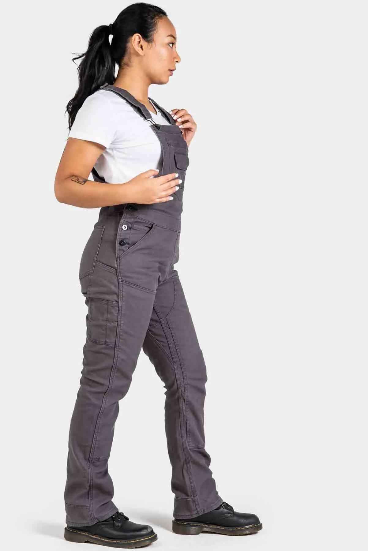 Freshley Overalls For Women in Grey Canvas