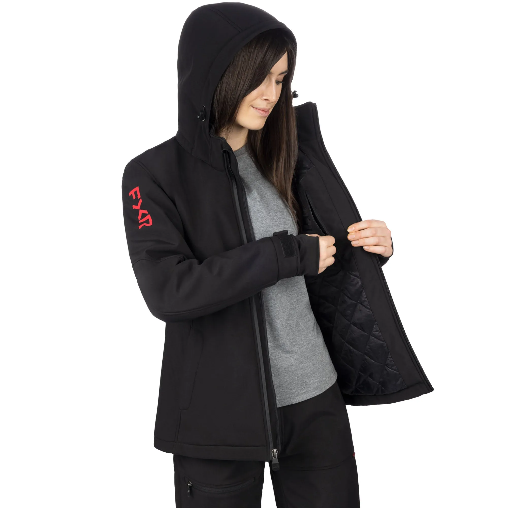 FXR Vertical Pro Insulated Softshell Jacket Black/Razz